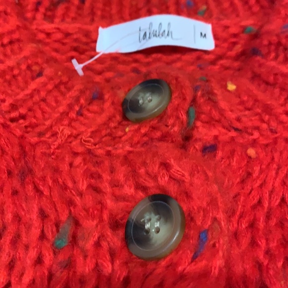 Talulah- Red Cropped Crochet Sweater- Size Medium - Picture 3 of 4